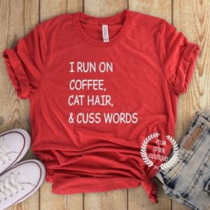 Cat Lovers Red TShirt - Sz XS to 3XL - NEW NWT